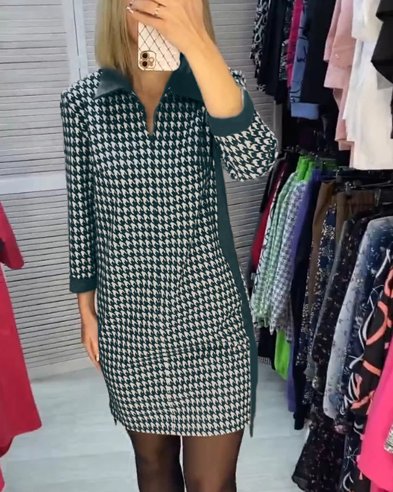 Lucía™ - Vestido de manga larga con bolsillos y estampado