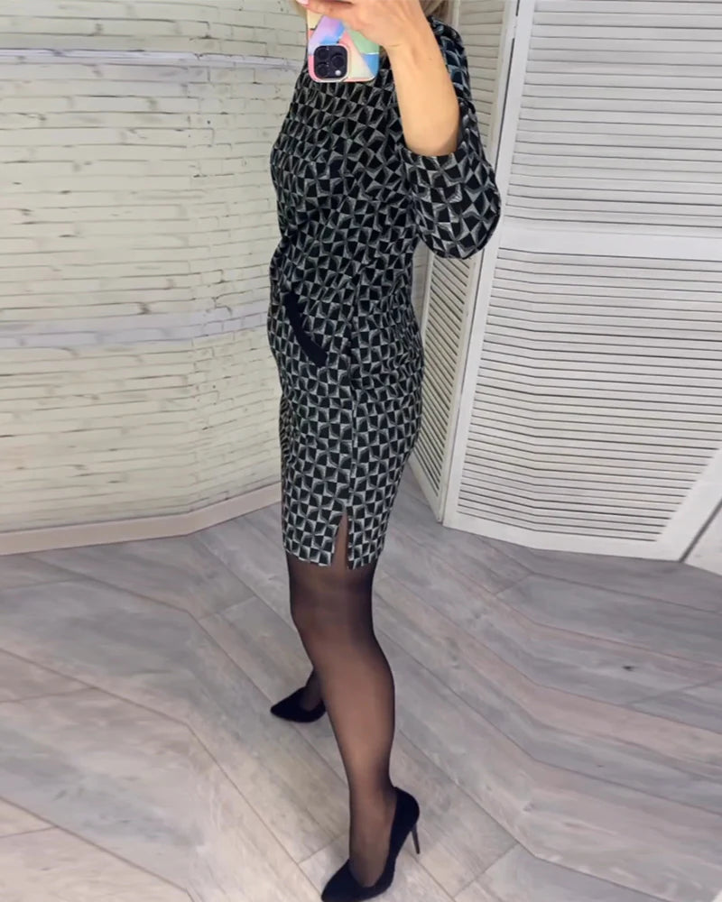 Júlia™ - Vestido de rombos elegante