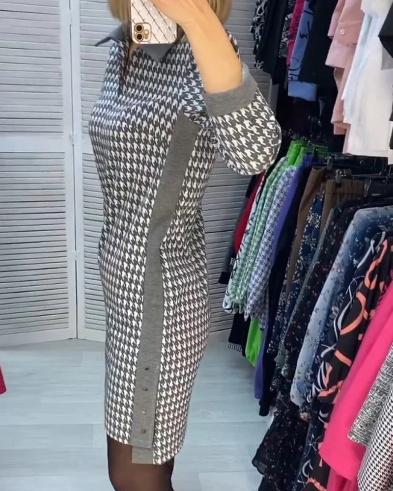 Lucía™ - Vestido de manga larga con bolsillos y estampado